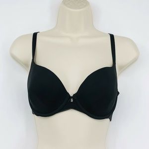 Victoria's Secret Lined Demi Wired Black Bra 32DD